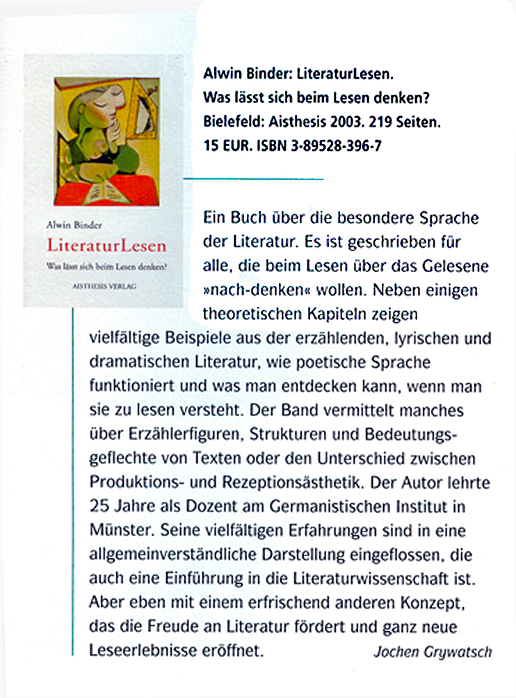 GRYWATSCH ZU LITERATURLESEN -